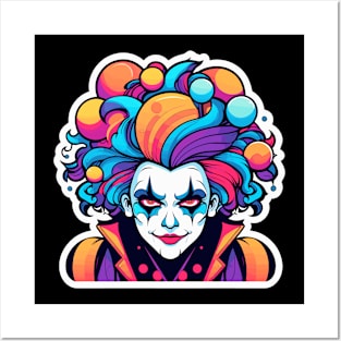 Clown Halloween Illustration Posters and Art